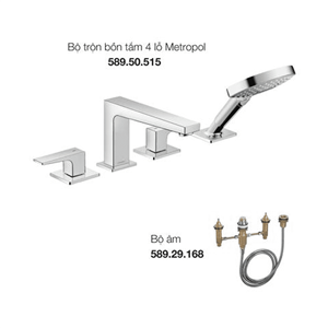 Bộ trộn bồn tắm 4 lỗ Metropol 589.50.522